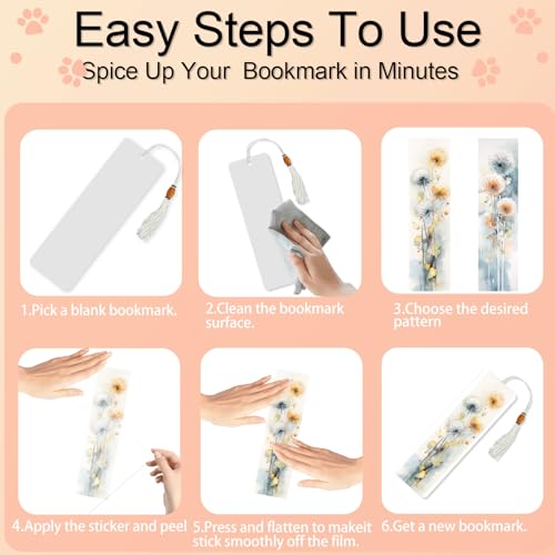 24 Dandelion UV DTF Bookmark Transfer Papers for DIY Bookmarks