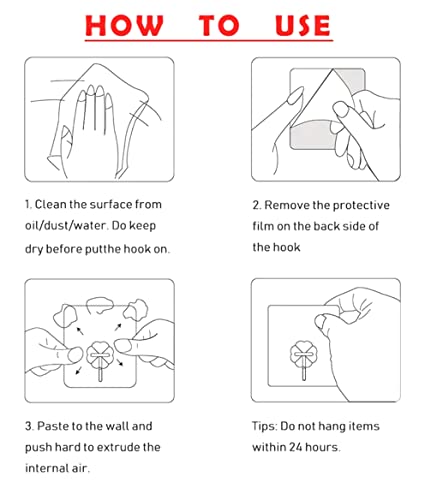 Heavy Duty Adhesive Hooks 33lbs - Clear Wall & Ceiling Hangings, Reusable Damage-Free