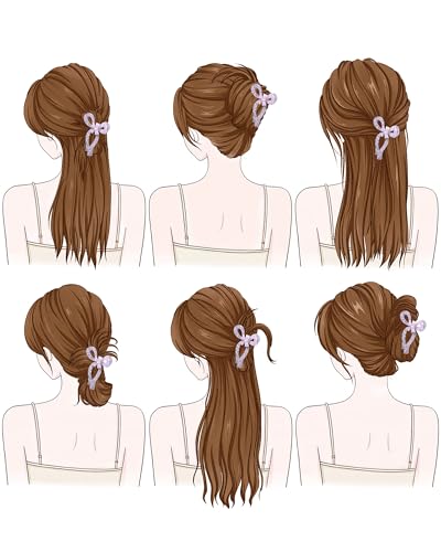 ACECHA 2 Pack Cute Bow Hair Claw Clips, Acrylic Sparkly Non-Slip Hair Clips