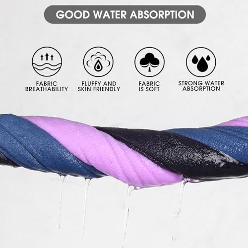 Microfiber Hand Towels Set of 3 - Blue, Grey, Pink | 14x29 inches