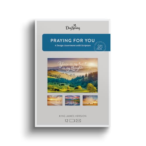 Hallmark DaySpring Religious Encouragement Cards 12-Pack - Praying for You, Faith & Support