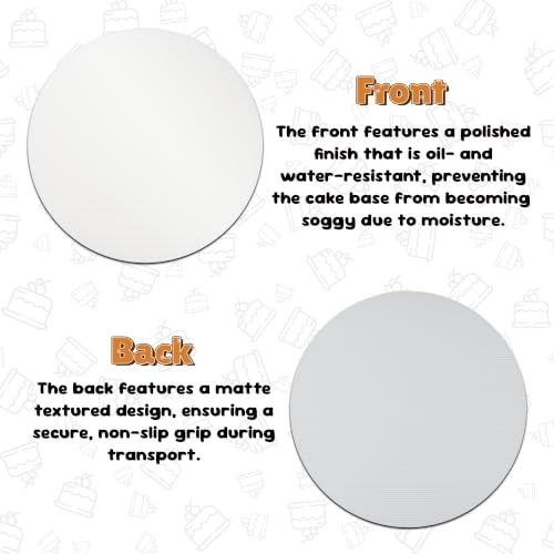 RYDDOY 10-Inch Round Cake Boards - 8-Piece Food-Grade Set