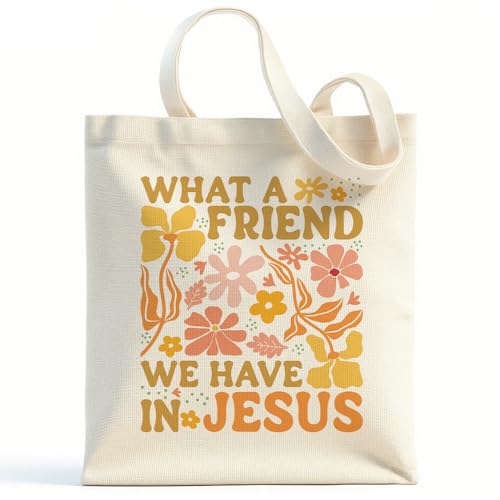 What A Friend We Have In Jesus Canvas Tote Bag - White 1