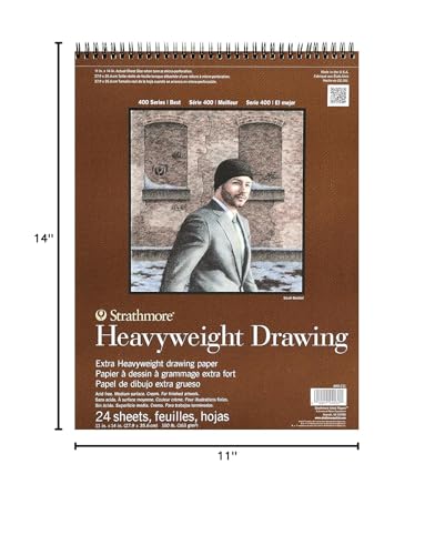 Strathmore 400 Series Heavyweight Drawing Pad, 11x14, 100lb, 24 Sheets