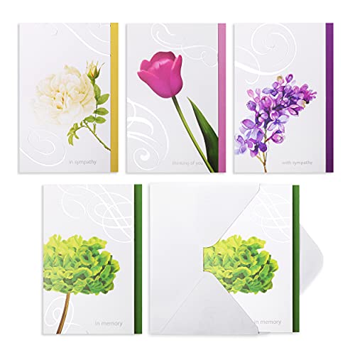 12 Sympathy Cards Set with Envelopes - Heartfelt Bereavement Notes
