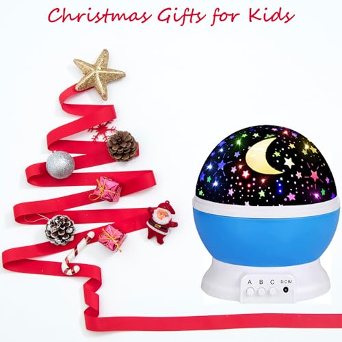 JKGIFTS Star Projector Night Light for Kids - Blue Galaxy Bedroom Lamp
