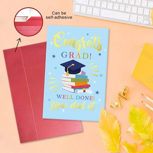 Congrats Grad Graduation Card - Premium 300gsm Greeting Card for Graduates