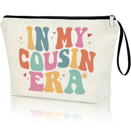 In My Cousin Era Makeup Bag - Linen Cosmetic Pouch Gift for Women