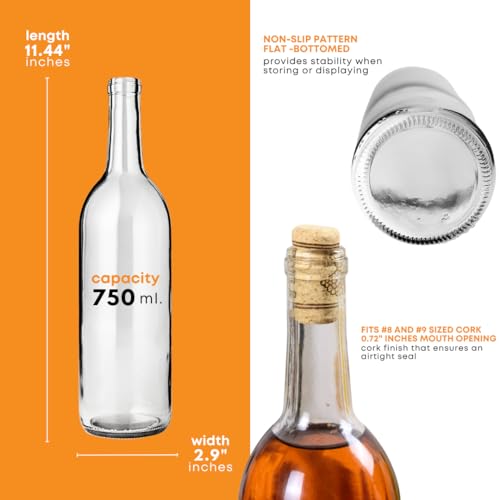 FastRack 24 - 750ml W5 Clear Bordeaux Wine Bottles-2 Cases, 750ml