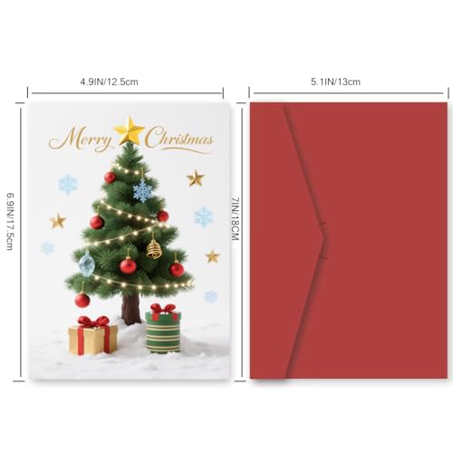 QLIYLIN Christmas Cards - 5x7 Blank Holiday Greeting Card with Envelope