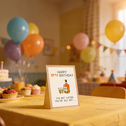 Funny 39th Birthday Card for Him/Her - Whiskey Humor & Keepsake