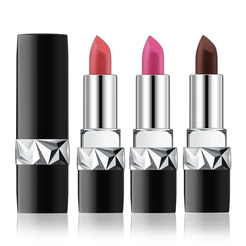 Apooliy Matte Lipstick Set Long Wear Velvet Lip Makeup Pen 3pcs