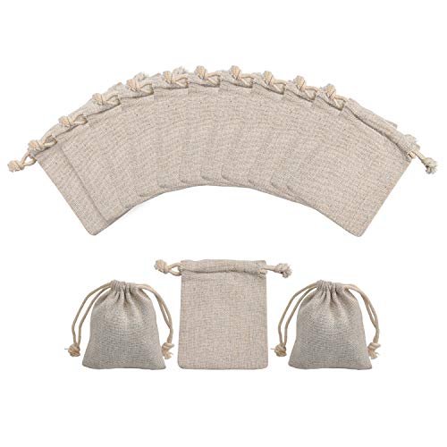 Calary 5x6.9 Inch Cotton Drawstring Bags - 25 Pack Muslin Pouches