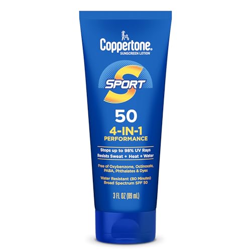 Coppertone Sport Sunscreen Lotion SPF 50, 3 Fl Oz Travel Size