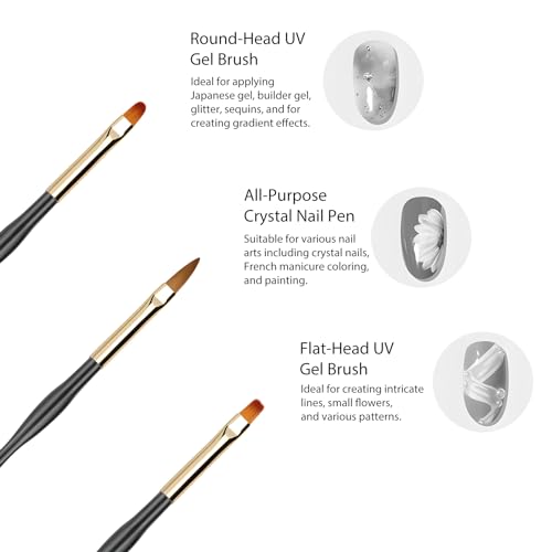 Kootinn Dual-End Nail Art Brush Set 6-Piece Nail Drawing Pens