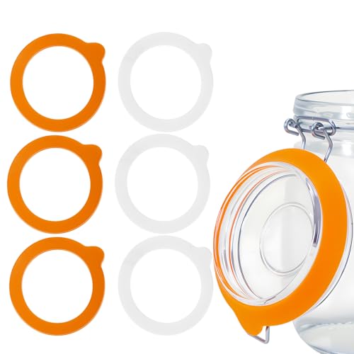6 Pack Food Grade Silicone Jar Seals for Mason Jars - Leakproof & Airtight Gaskets