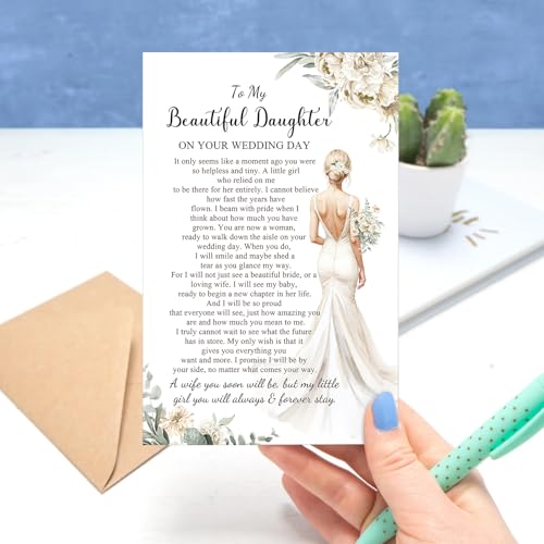 To My Daughter on Your Wedding Day Card - Heartfelt Gift from Parents