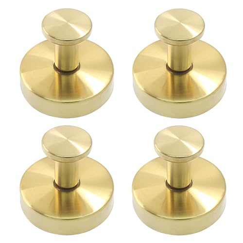 Gold Suction Cup Hooks - 4-Pack for Bathroom & Kitchen Use