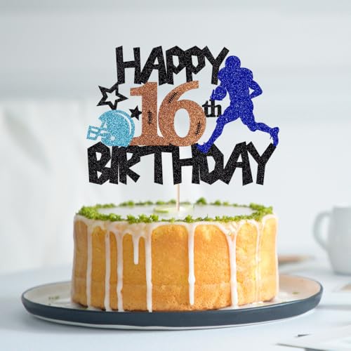 Football 16th Birthday Cake Topper - Premium Sports Decoration