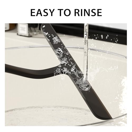 VEELAR Black Shower Squeegee for Glass Cleaning with Hook