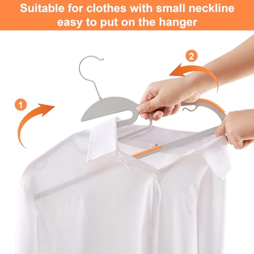 VECELO 25 Pack Coat Hangers, Premium Quality Plastic Suit Clothes Hanger, Non-Slip, Heavy-Duty, S-Shaped Opening, 360¨¬ Swivel Hook, Space-Saving for Bedroom Closet