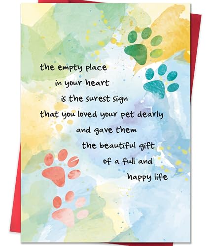 IDU Pet Sympathy Card for Dog & Cat Loss ZN144 with Envelope & Sticker