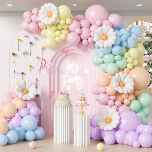 Pastel Flower Balloon Arch Kit - 136pcs Party Decorations