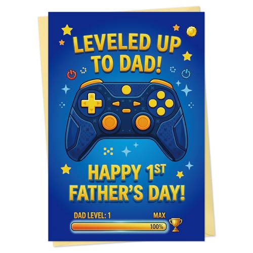 First Father's Day Card for Husband - Gaming Theme New Dad Gift