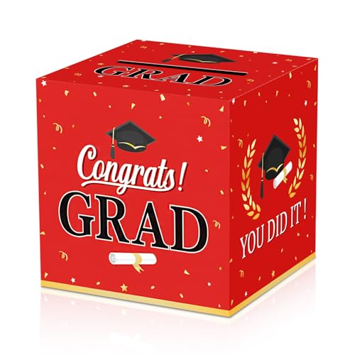 2026 Red Graduation Card Box – Elegant Party Decoration