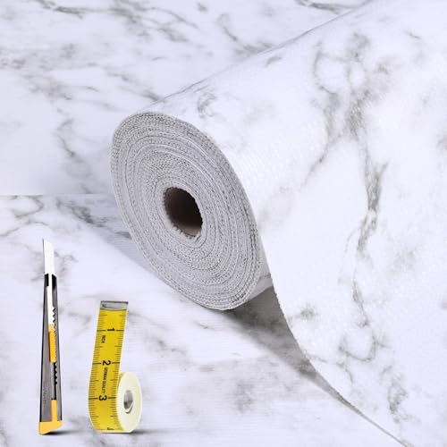 White Marble Non-Slip Drawer & Shelf Liner - 12" x 118.1"