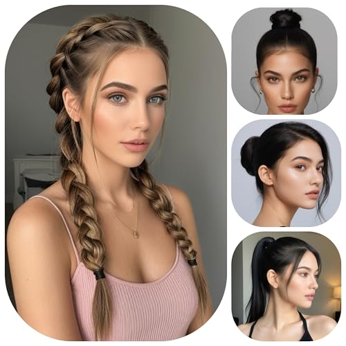 Richintol Stretchy Soft Hair Ties 10Pcs - No Damage Colorful Elastic Hair Bands for Thick and Thin Hair