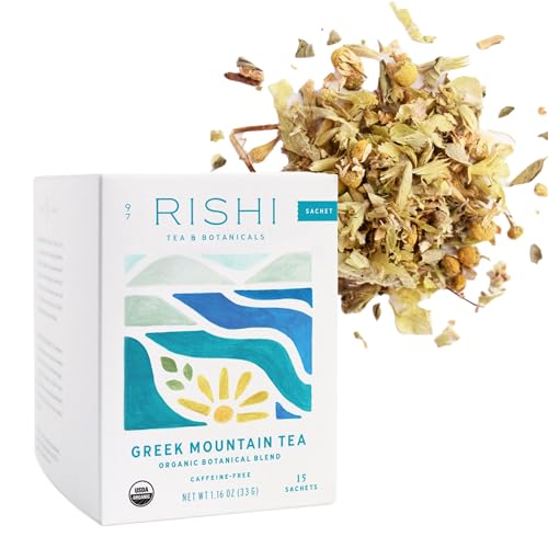 Rishi Tea Greek Mountain Organic Herbal Tea Bags - Caffeine Free (15ct)