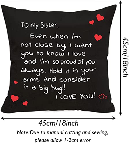 Sister Pillow Cover - Double-Sided Love Message, 18x18