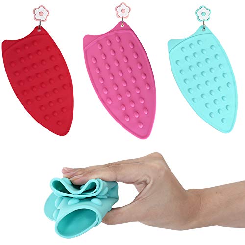 JCSMARTEC Silicone Iron Rest Pad - 2-Pack Heat Resistant Mat, Red+Yellow