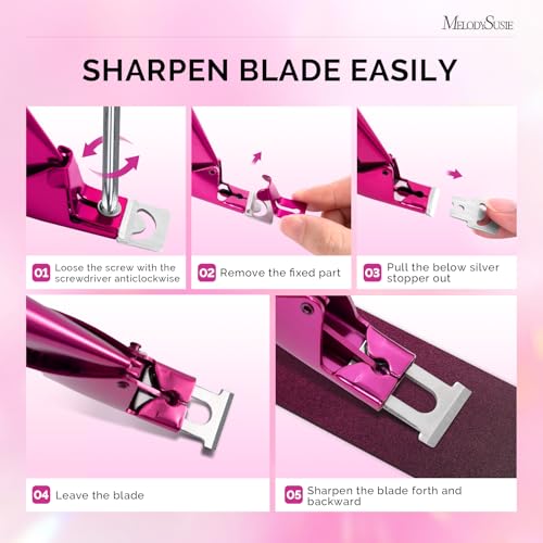 MelodySusie Adjustable Stainless Steel Acrylic Nail Clipper with Replacement Blade