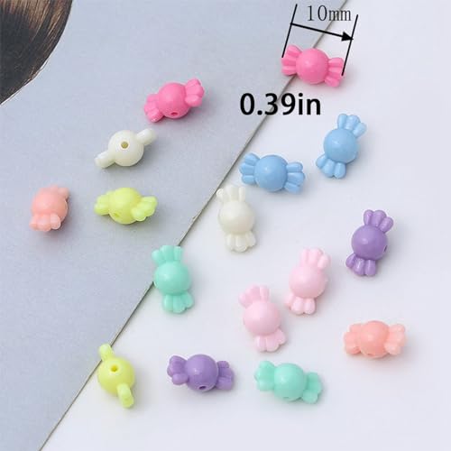 150pcs Opaque Acrylic Candy Beads for Jewelry Making - 10mm