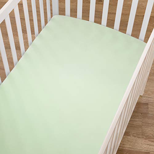 TL Care 100% Cotton Jersey Fitted Crib Sheet, 28" x 52", Celery