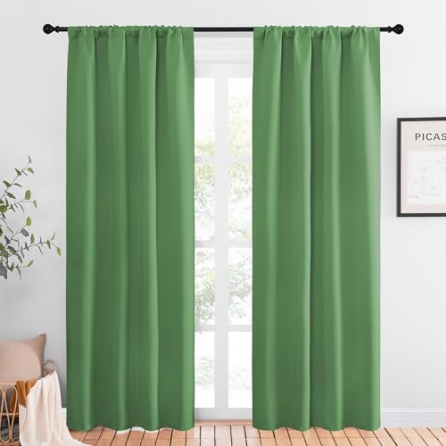 NICETOWN Thermal Insulated Blackout Curtains, Forest Green, 34"W x 84"L (2-Pack)