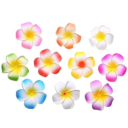 10 Pcs Plumeria Flower Hair Clips Foam Hawaiian Beach Hair Barrette