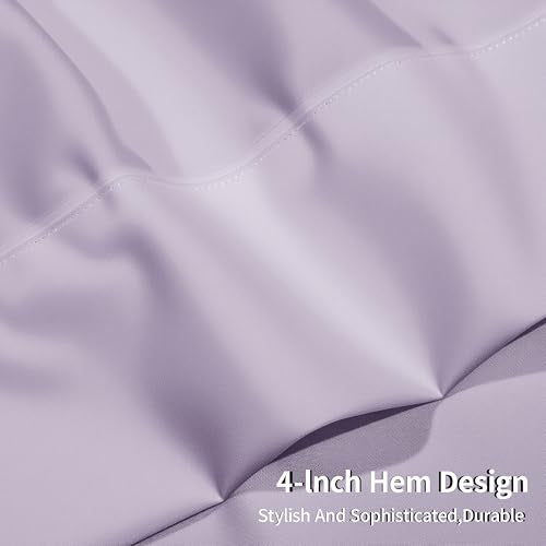 HBHLFZ Twin Flat Sheet - Ultra Soft Polyester Bed Sheet - Light Purple