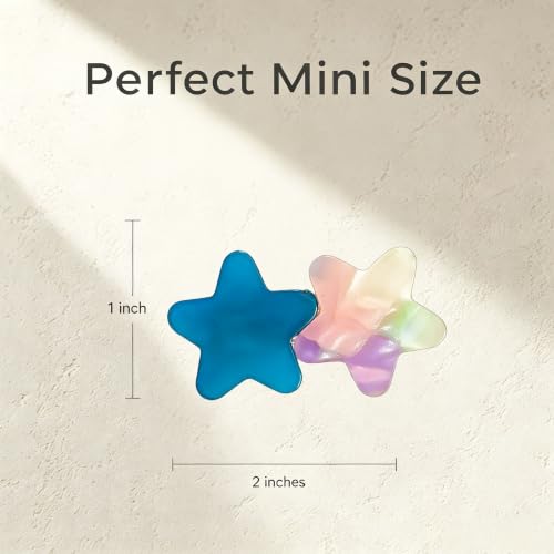 Festneno 4PCS Acrylic Star Hair Clips Non-Slip Geometric Snap Hair Barrettes