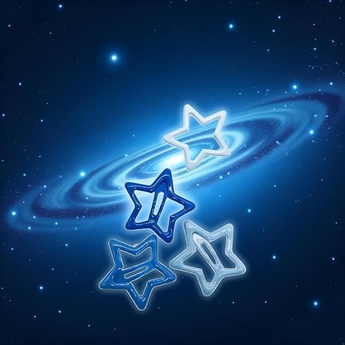 15-Piece Blue Star Hair Barrette Set Alloy Hair Clips
