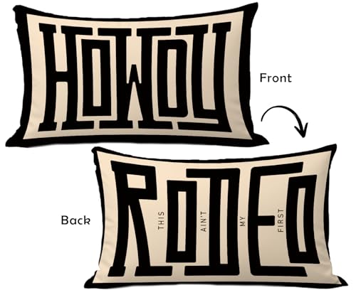 Western Howdy Throw Pillow Cover 12x20 - Soft Flannel Southwestern Decor