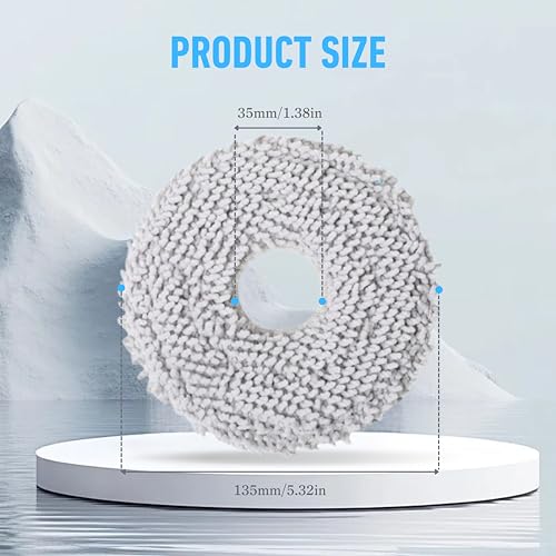 RegBogen White Snow Neil Mop Cloth Pads Replacement for Dreame L10s Ultra/L10 Ultra Robot Vacuum, 6-Pack
