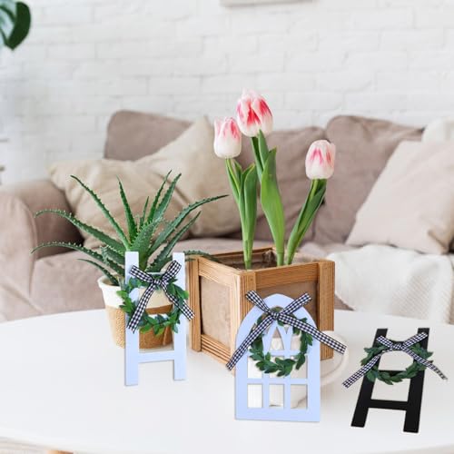 Wooden Window Ladder Sign Set - Rustic Holiday Tiered Tray Decor