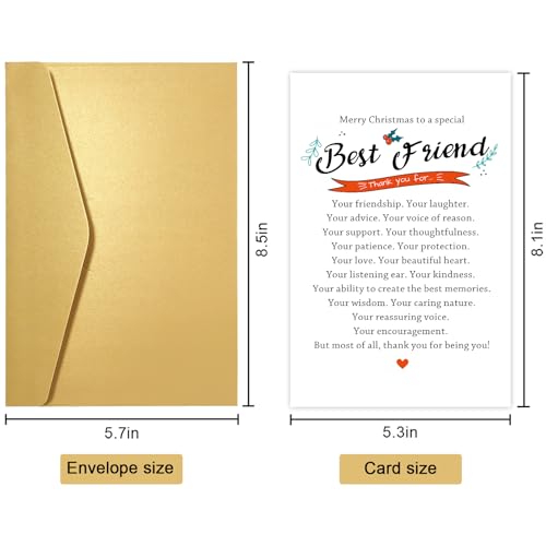 Merry Christmas Card for Best Friend - Holiday Thank You Note