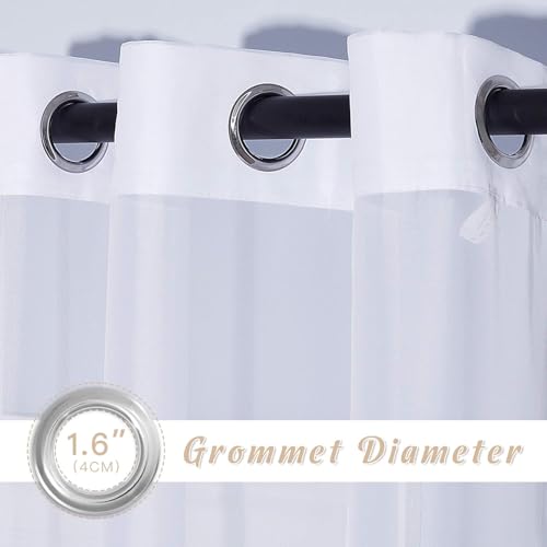 NICETOWN White Sheer Grommet Curtains - 42x48 Inch Voile Panels
