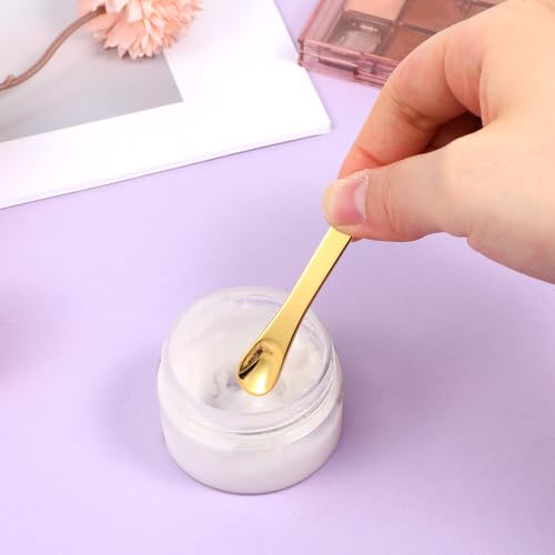 Styquenzer 6 Pcs Mini Metal Makeup Spatula Set Reusable Cosmetic Spatulas