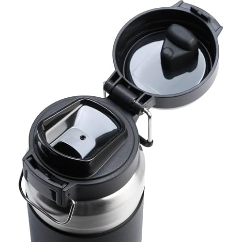 Stanley Quick Flip GO Water Bottle 36 oz | Push Button Lid | Leakproof and Packable for Travel and Sports | Insulated Stainless Steel | BPA-Free | Black