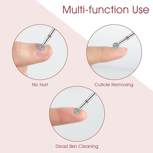 WLLHYF Ball Shape Nail Drill Bit Stainless Steel Cuticle Cleaner
